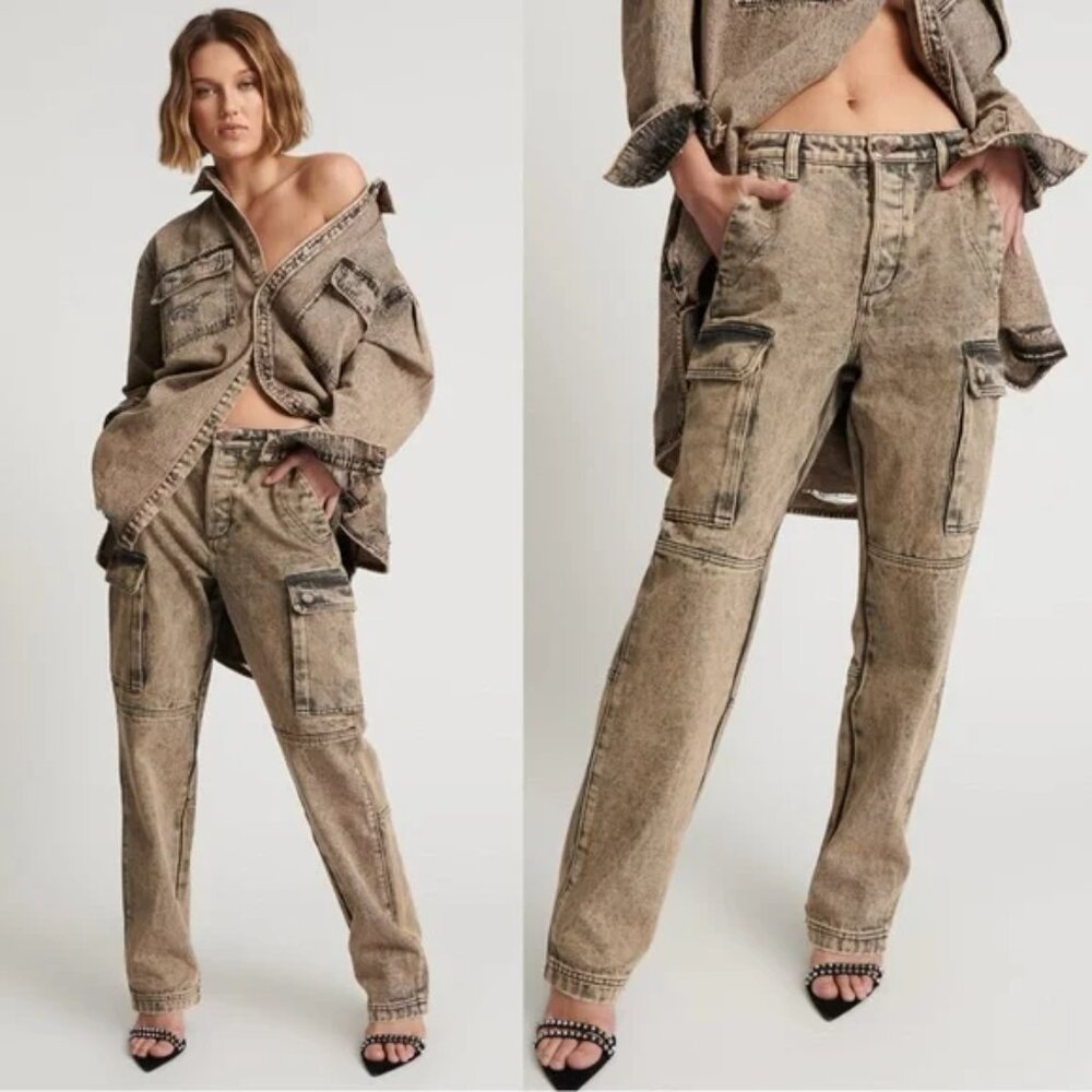 Free People X One Teaspoon Cargo Motion Pants in Rust Size 27